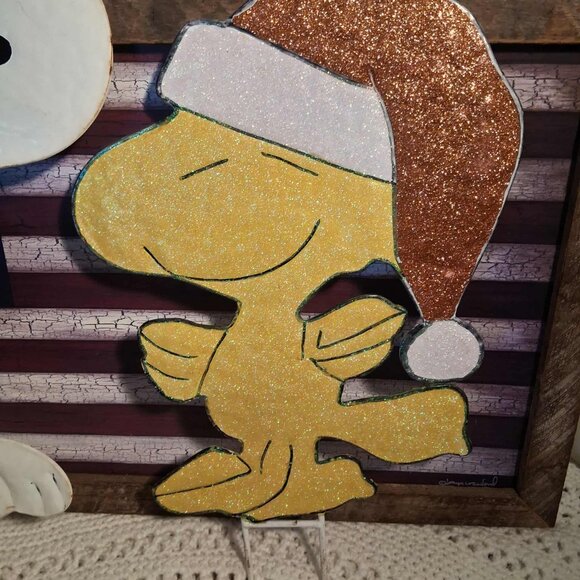 SNOOPY & WOODSTOCK METAL CHRISTMAS LAWN ORNAMENTS - Picture 2 of 5